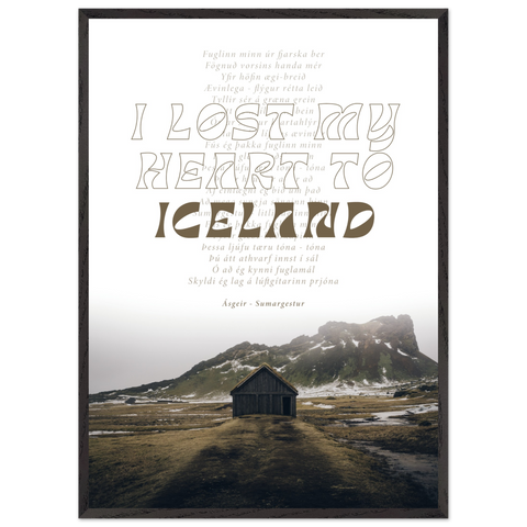 'i lost my heart to iceland' | premium poster + holzrahmen