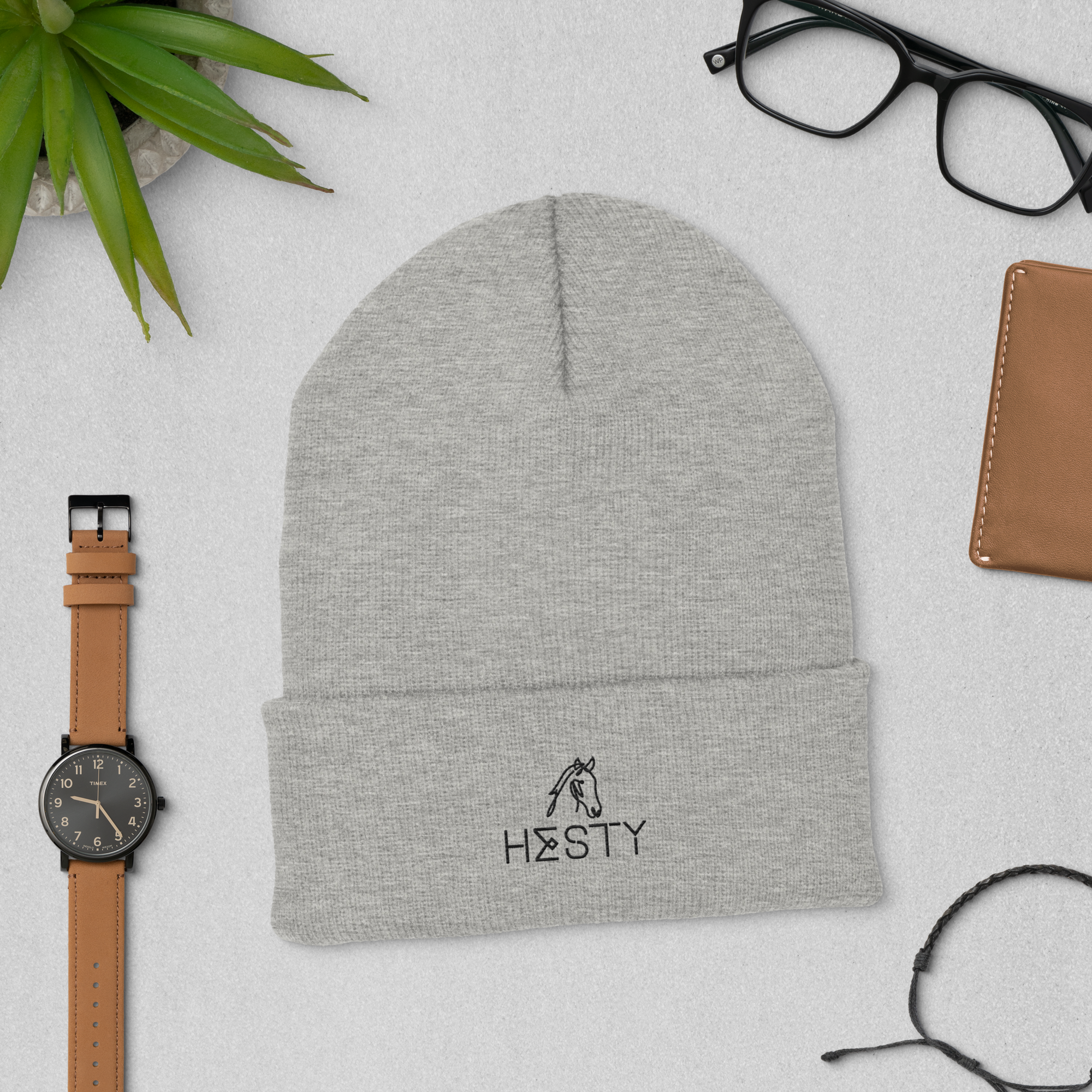 'hesty logo' | beanie stick