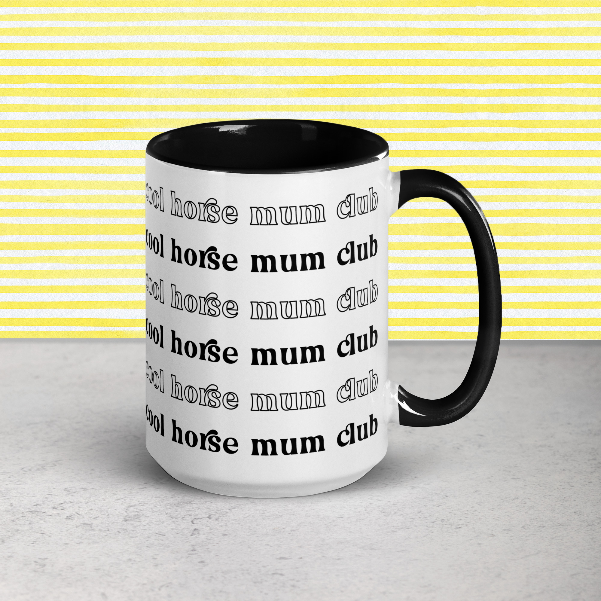 'cool horse mum club' | tasse black & white