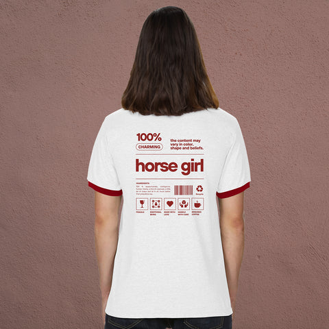 'retro horse girl' | shirt aus 100 % baumwolle