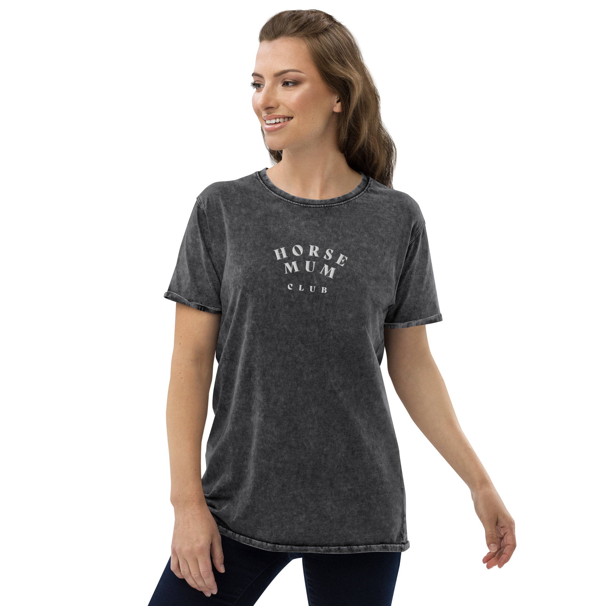 'horse mum club' | besticktes baumwoll-shirt