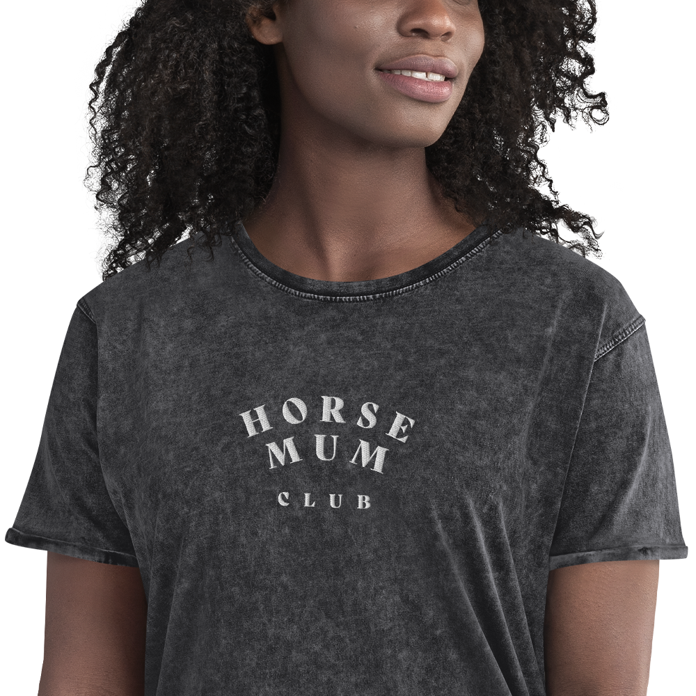 'horse mum club' | besticktes baumwoll-shirt