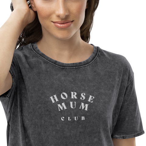 'horse mum club' | besticktes baumwoll-shirt