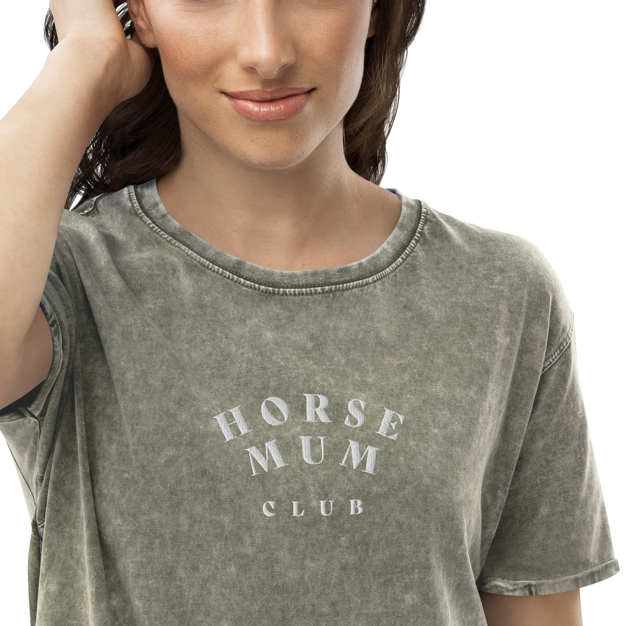 'horse mum club' | besticktes baumwoll-shirt