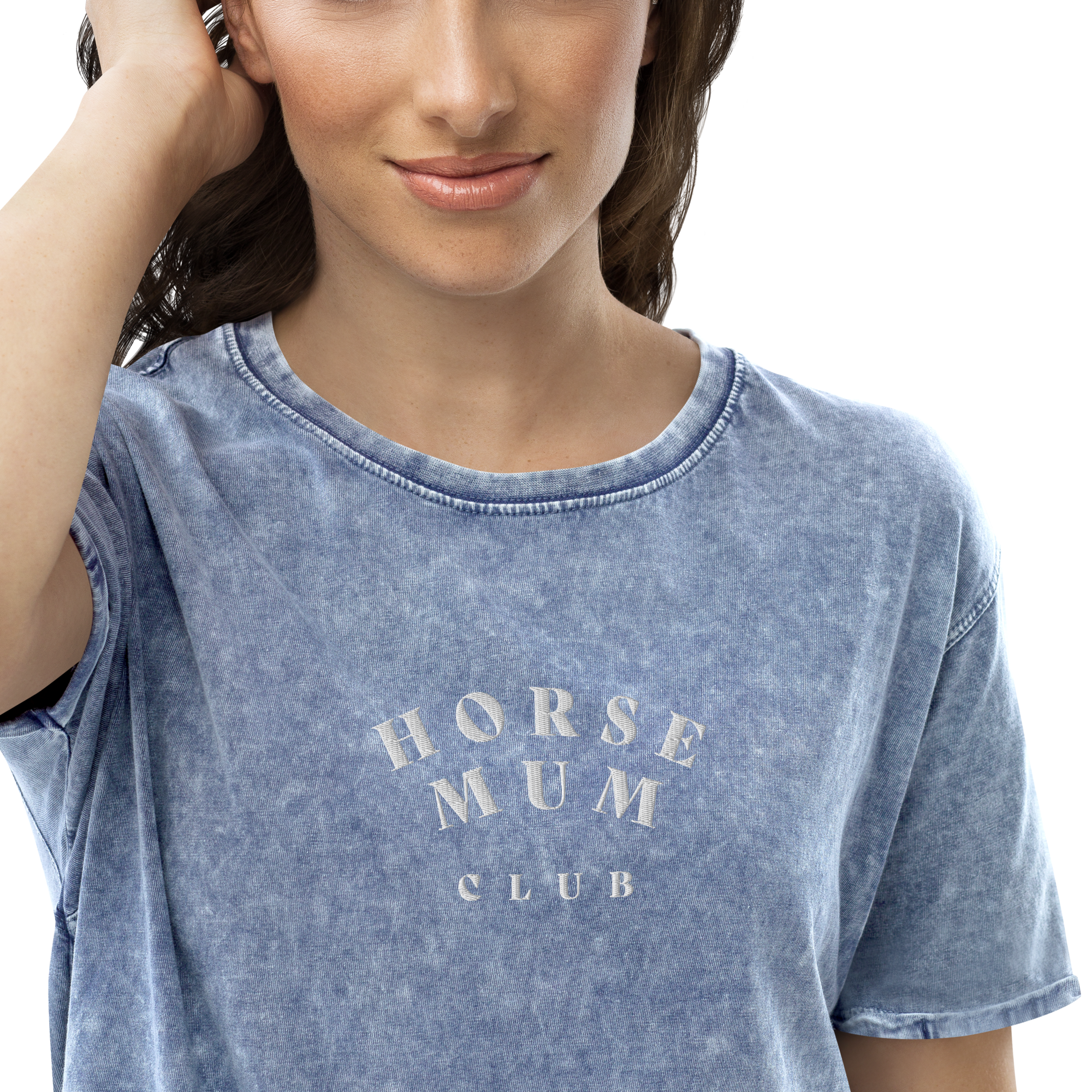 'horse mum club' | besticktes baumwoll-shirt