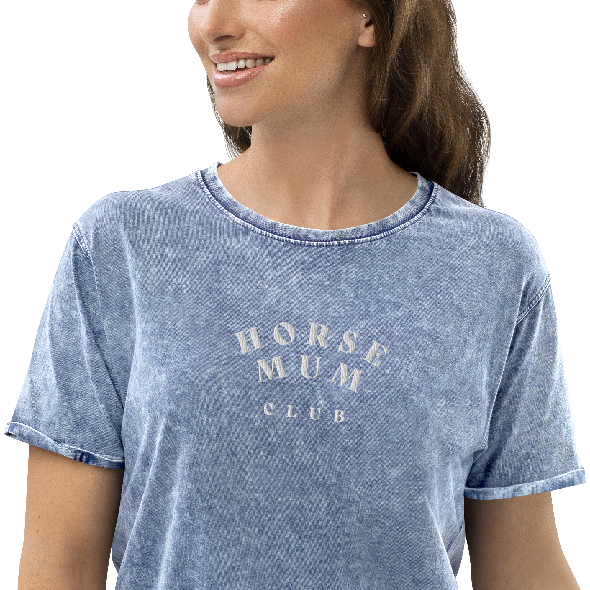 'horse mum club' | besticktes baumwoll-shirt