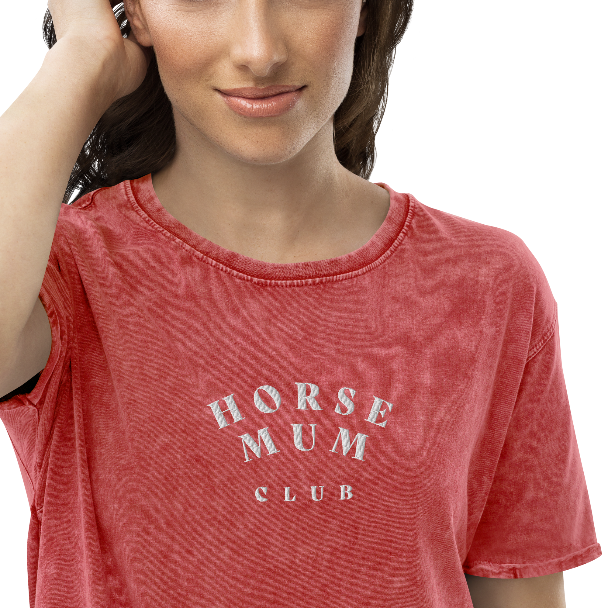 'horse mum club' | besticktes baumwoll-shirt