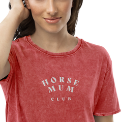 'horse mum club' | besticktes baumwoll-shirt