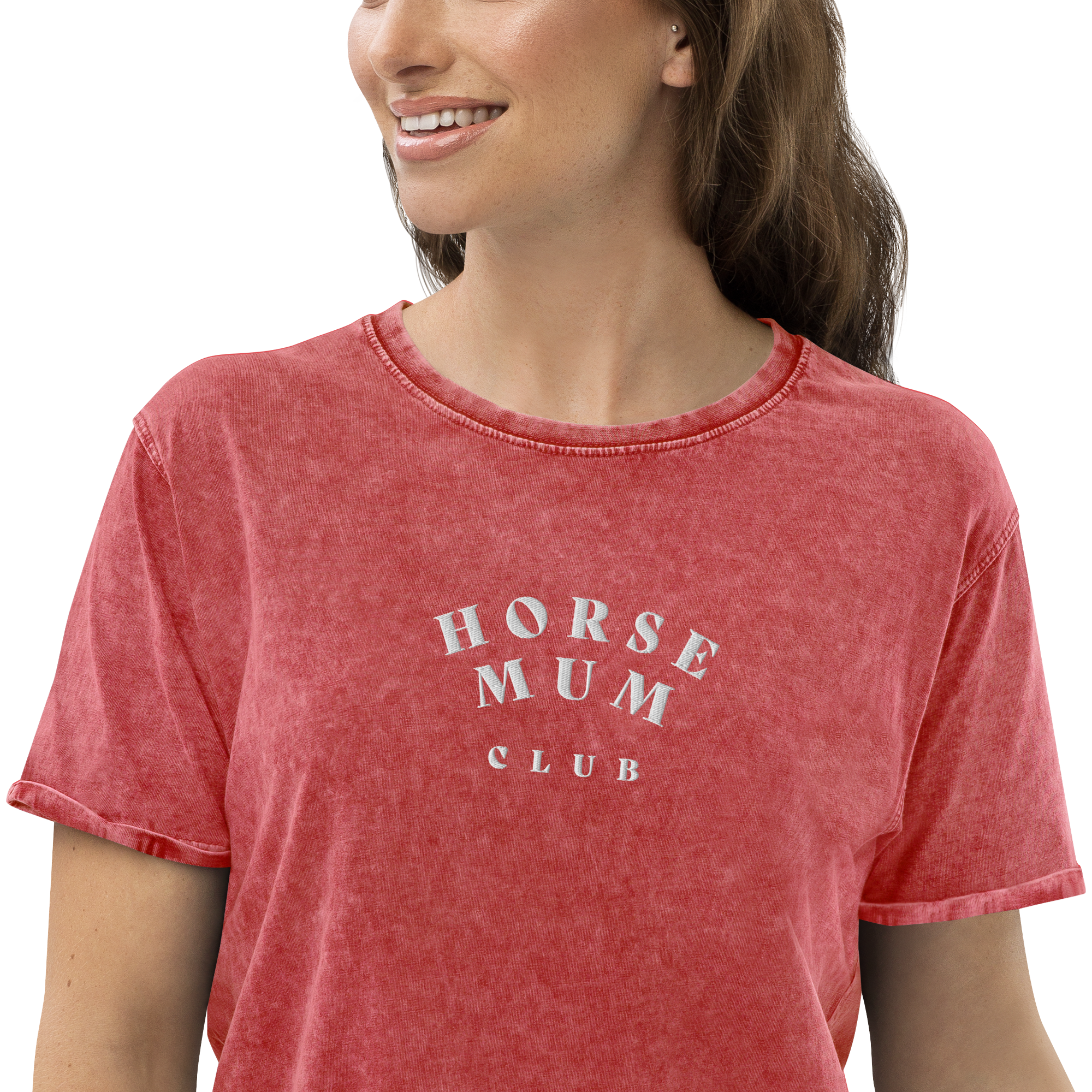 'horse mum club' | besticktes baumwoll-shirt