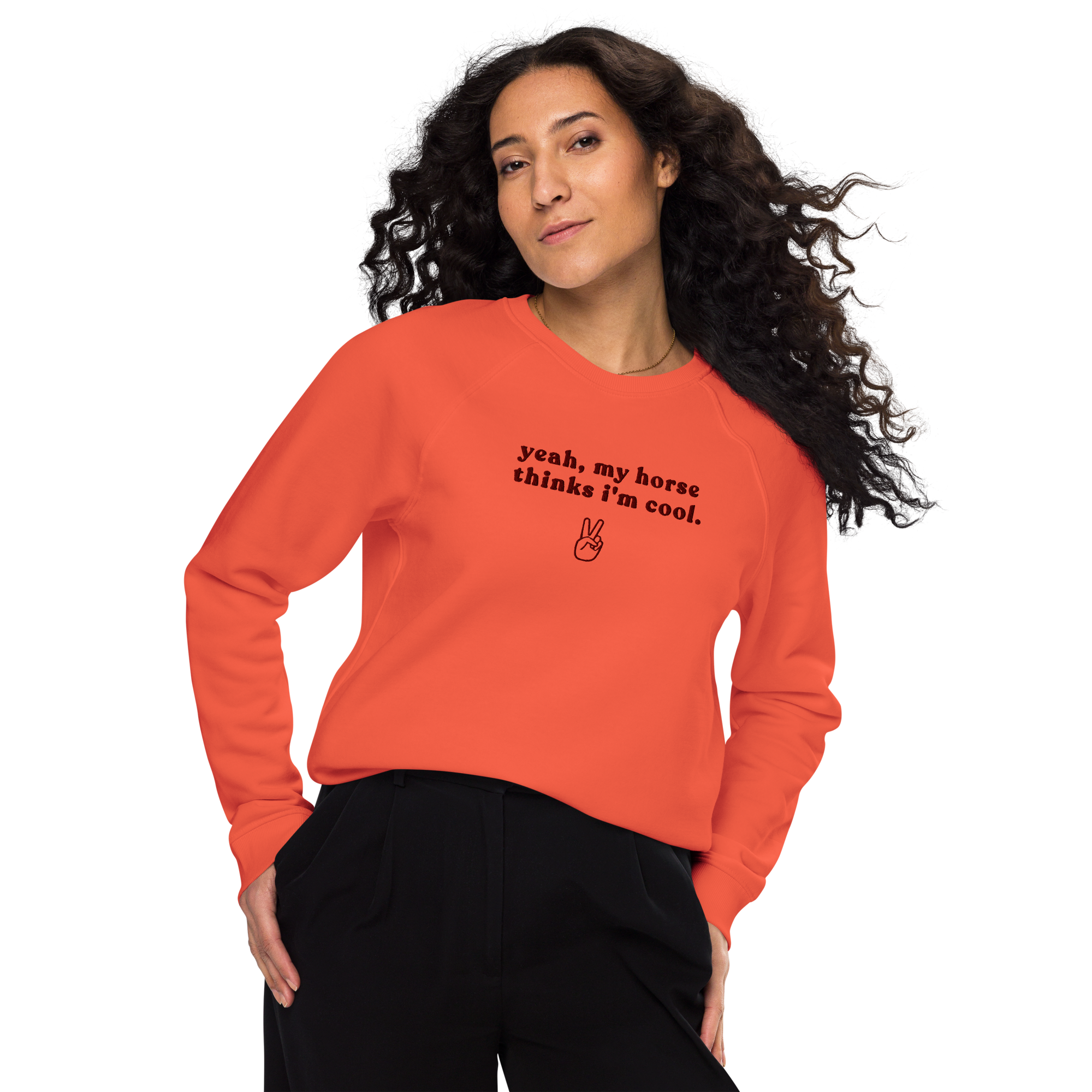 'my horse thinks i'm cool' | sweatshirt aus 100 % baumwolle