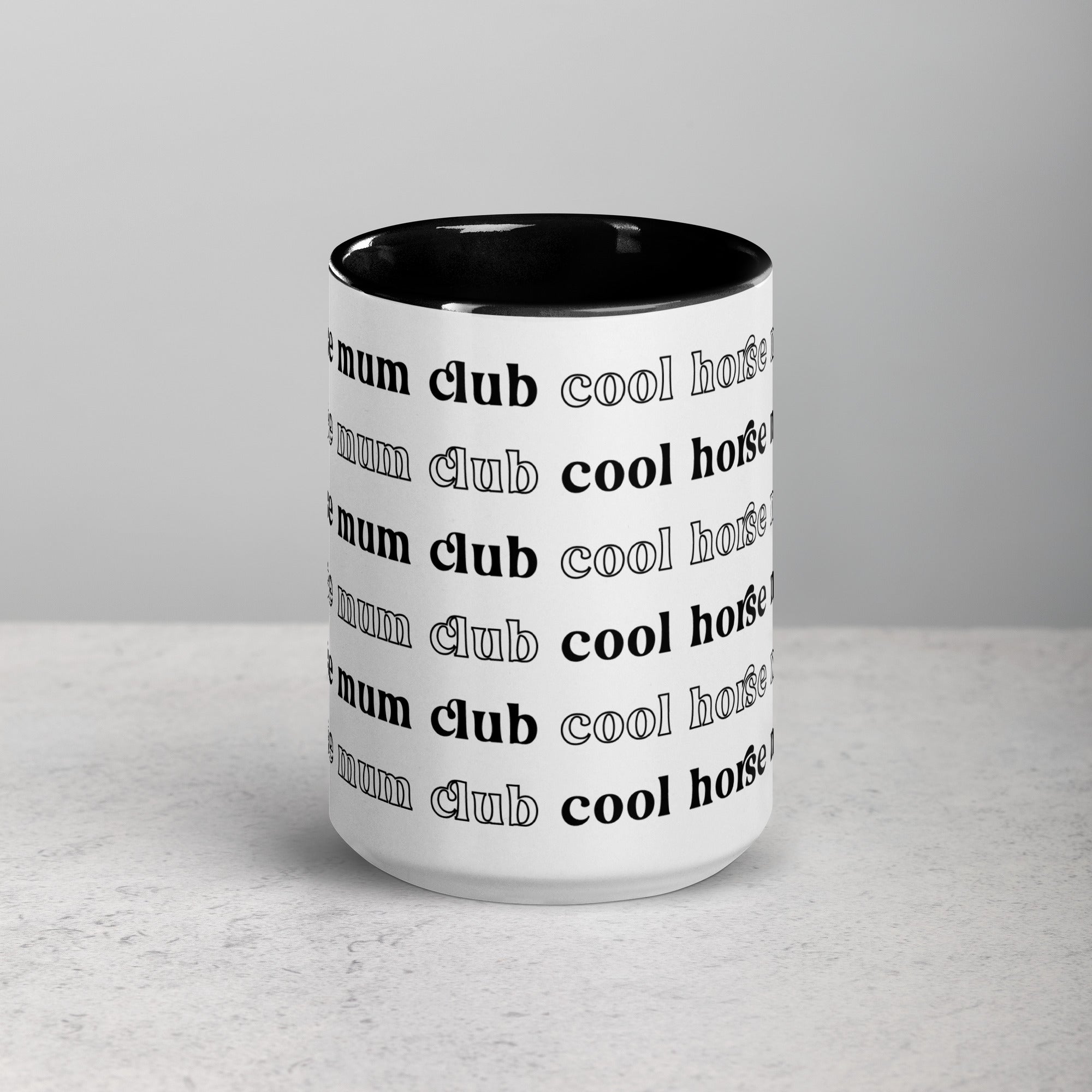 'cool horse mum club' | tasse black & white