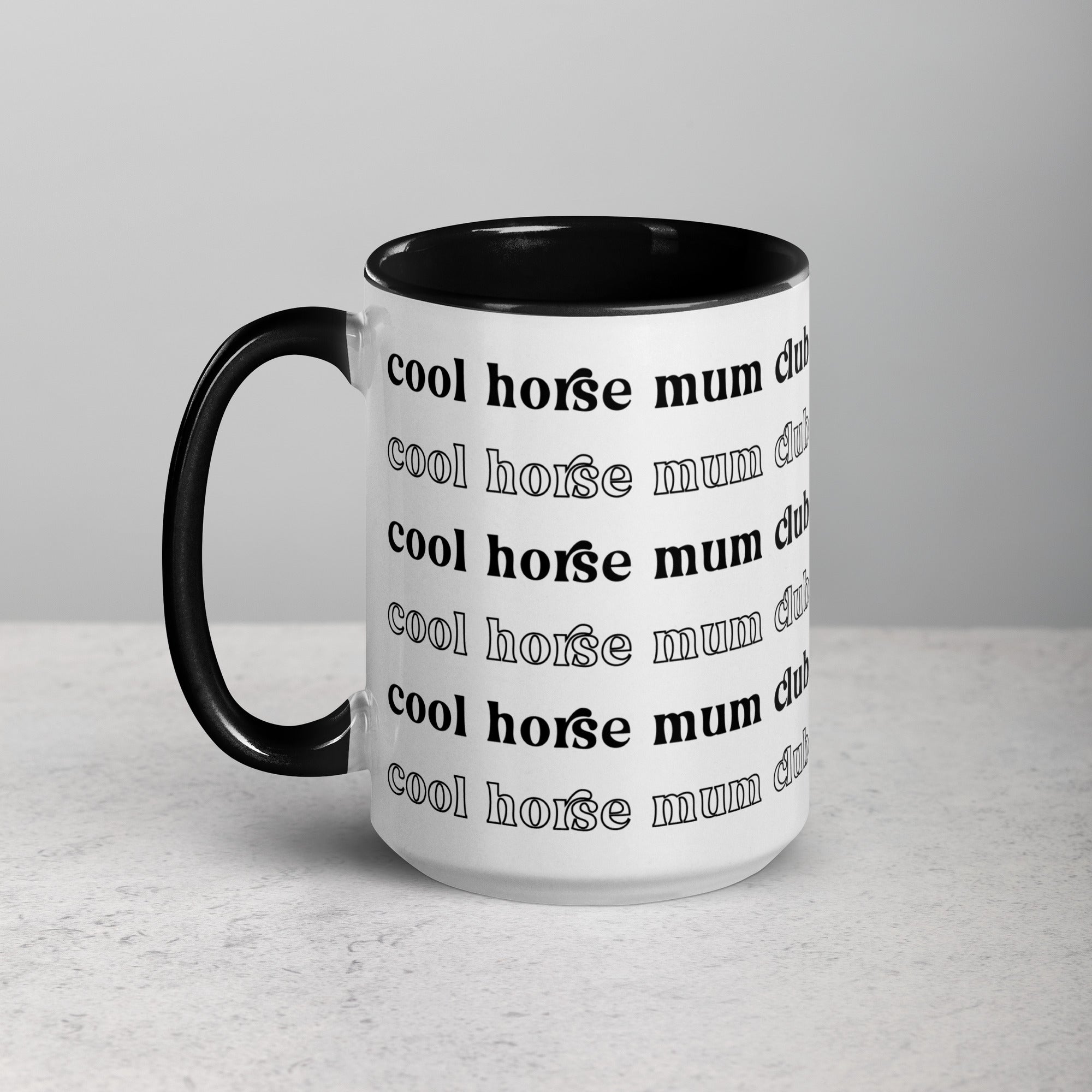 'cool horse mum club' | tasse black & white