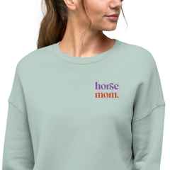 'horse mom' | cropped fleece-pullover stick